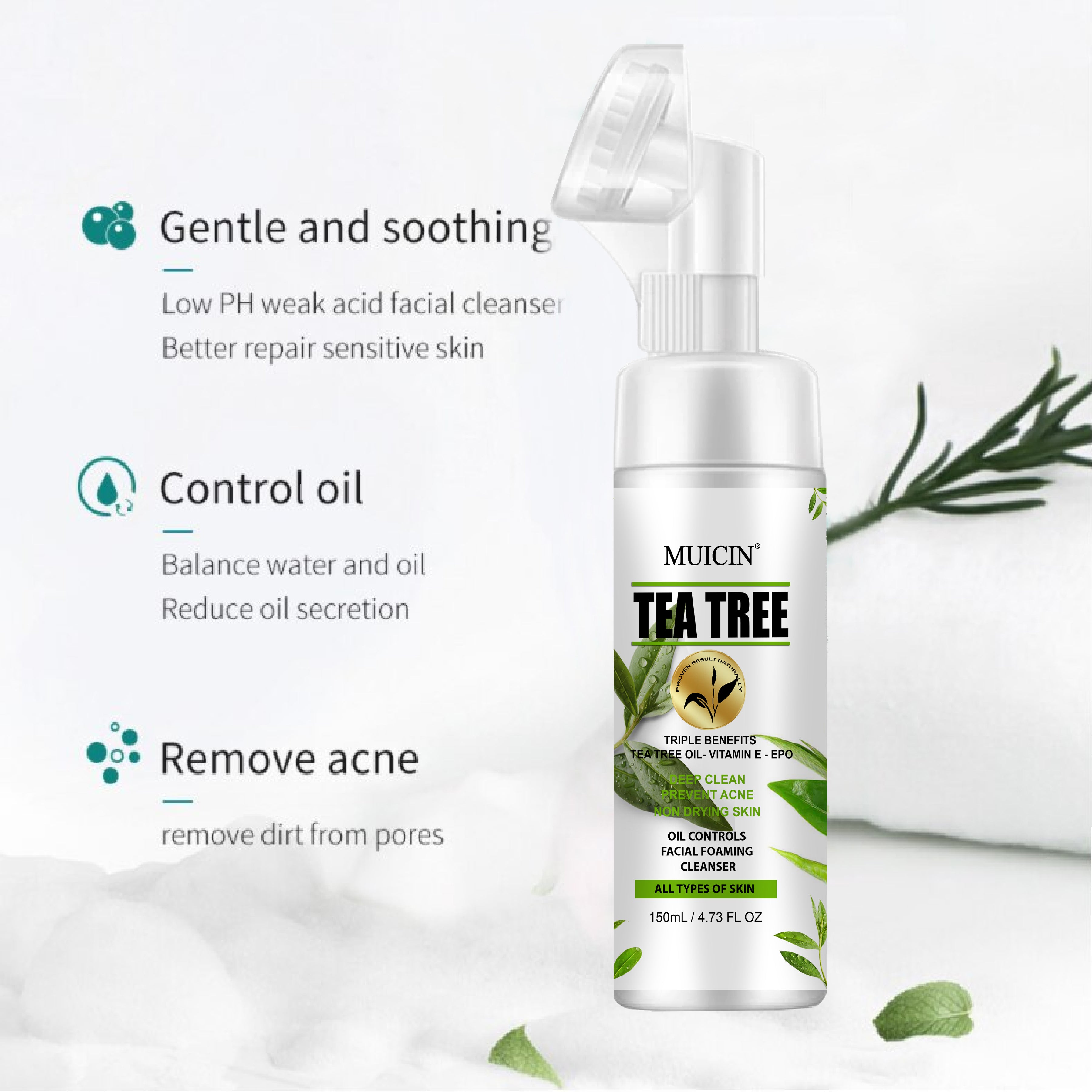 Buy MUICIN - Tea Tree Bubble Foaming Facial Cleanser - 150ml - at Best Price Online in Pakistan