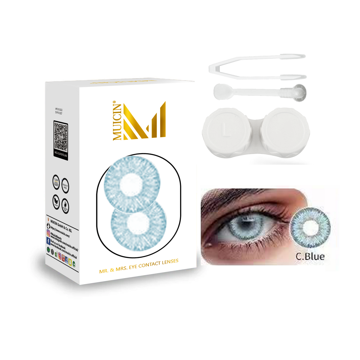 Buy MUICIN - Mr & mrs party wear colored eye contacts - vibrant eye transformation - C. Blue at Best Price Online in Pakistan