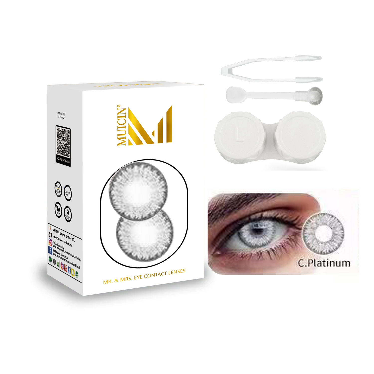 Buy MUICIN - Mr & mrs party wear colored eye contacts - vibrant eye transformation - C. Platinum at Best Price Online in Pakistan