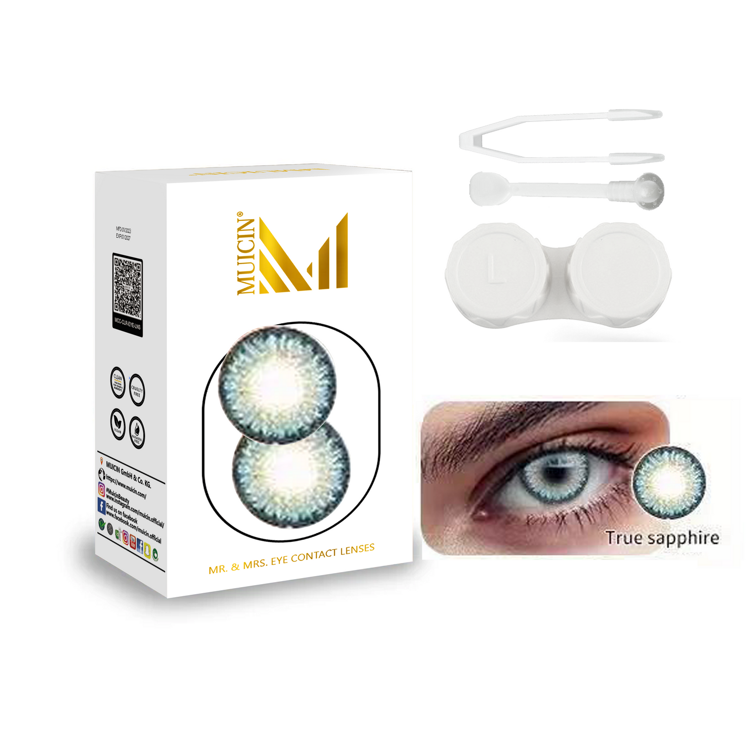 Buy MUICIN - Mr & mrs party wear colored eye contacts - vibrant eye transformation - True Sapphire at Best Price Online in Pakistan