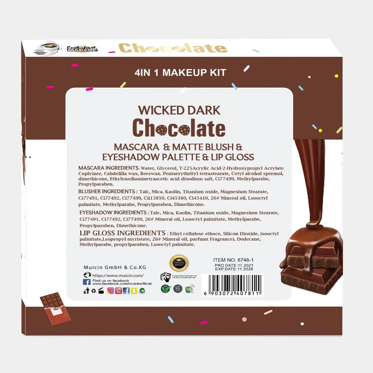 Buy MUICIN - 4 In 1 Wicked Dark Chocolate Makeup Kit - at Best Price Online in Pakistan