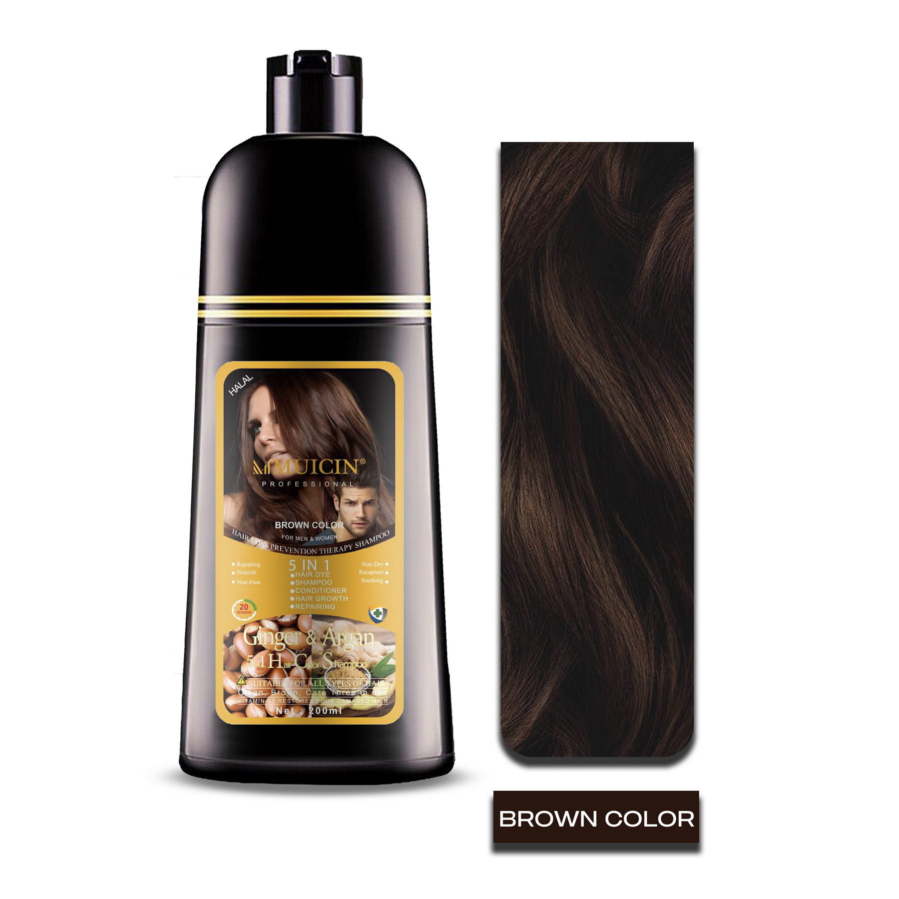 Buy MUICIN - 5 in 1 Hair Color Shampoo With Ginger & Argan Oil - at Best Price Online in Pakistan