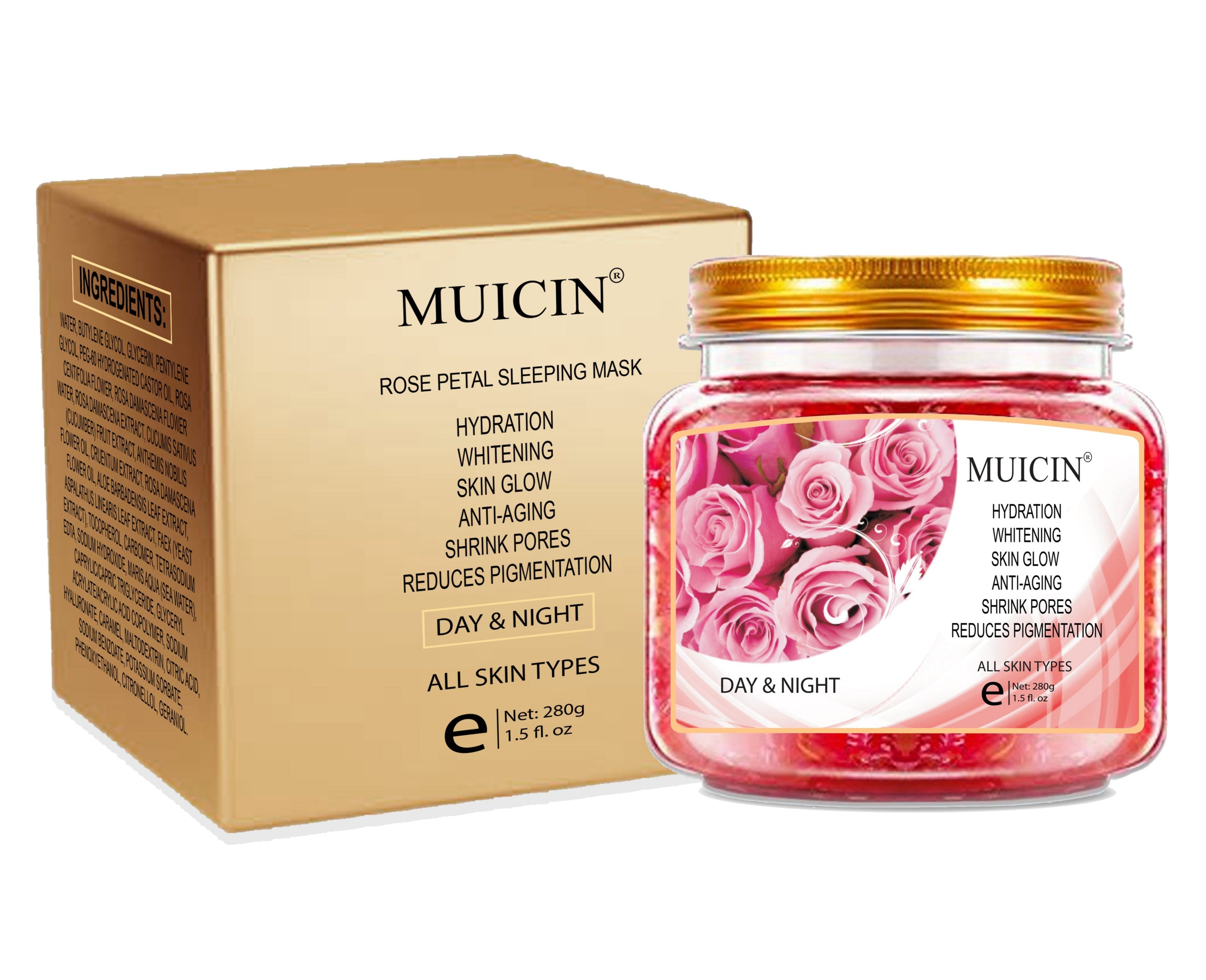 Buy MUICIN - Natural Rose Petal Day & Night Sleeping Mask - 280g - at Best Price Online in Pakistan