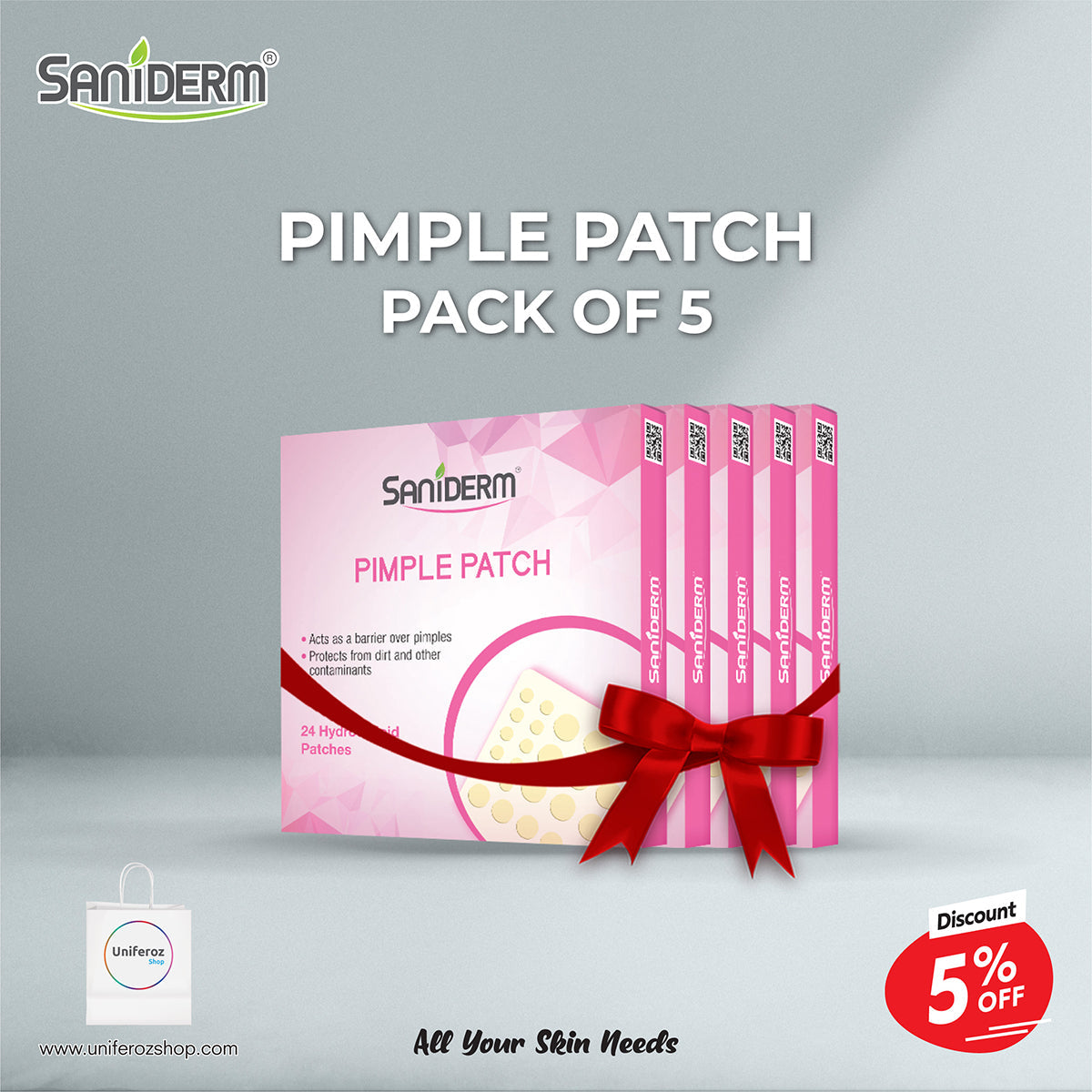 Buy Saniderm Pimple Patch | Pack of 5 Hydrocolloid Acne Patches - at Best Price Online in Pakistan