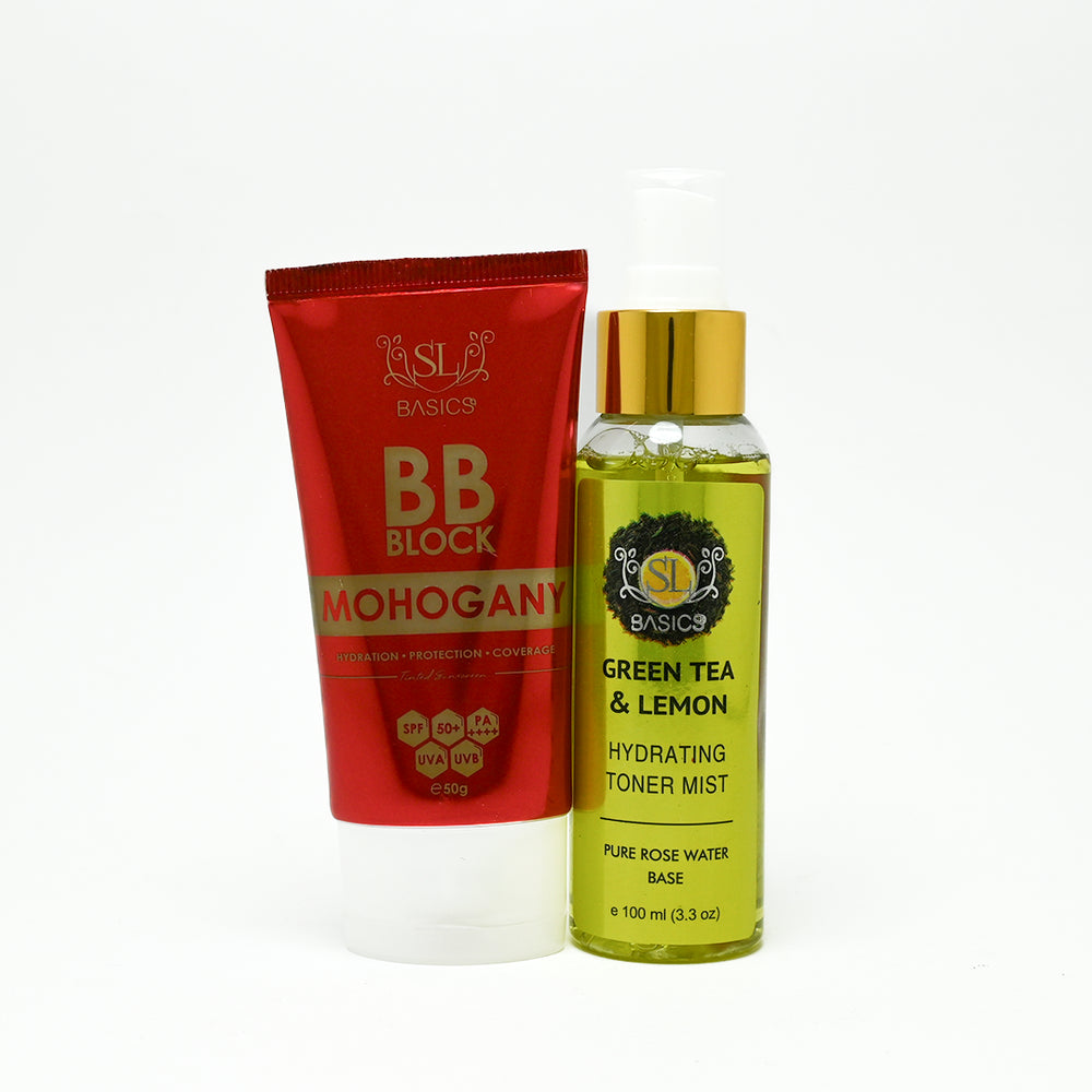 Buy SL Basics Glow & Tone (BB Block + Toner) - Mohogany / Green Tea Lemon at Best Price Online in Pakistan