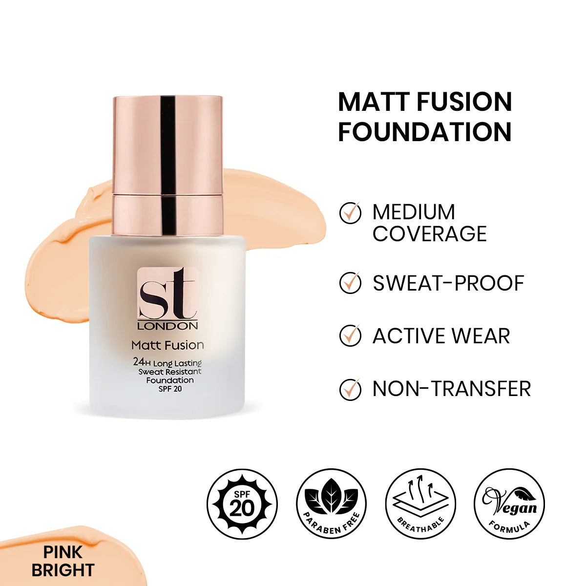 Buy ST London - Matt Fusion Foundation - Pink Bright at Best Price Online in Pakistan