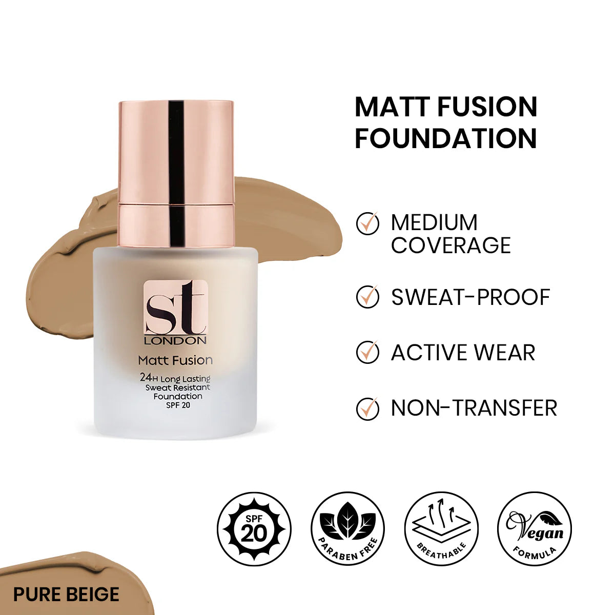 Buy ST London - Matt Fusion Foundation - Pure Beige at Best Price Online in Pakistan