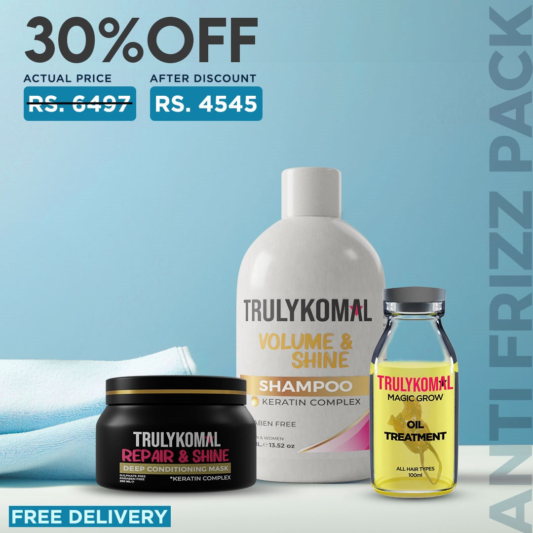 TrulyKomal Anti-Hairfall Pack (Magic Grow Hair Oil, Keratin Shampoo & Hair Mask) - TrulyKomal by Komal Rizvi
