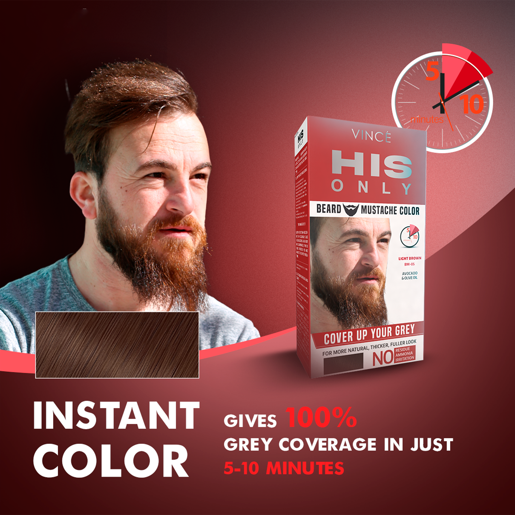 Buy Vince Dark Brown - Beard & Mustache Color - Light Brown BM-06 at Best Price Online in Pakistan