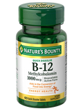 Nature's Bounty Vitamin B12 Methylcobalamin 1000mcg, 60 Pack