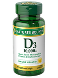 Nature's Bounty Vitamin D3 250mcg 10000 IU, 72 Softgels
