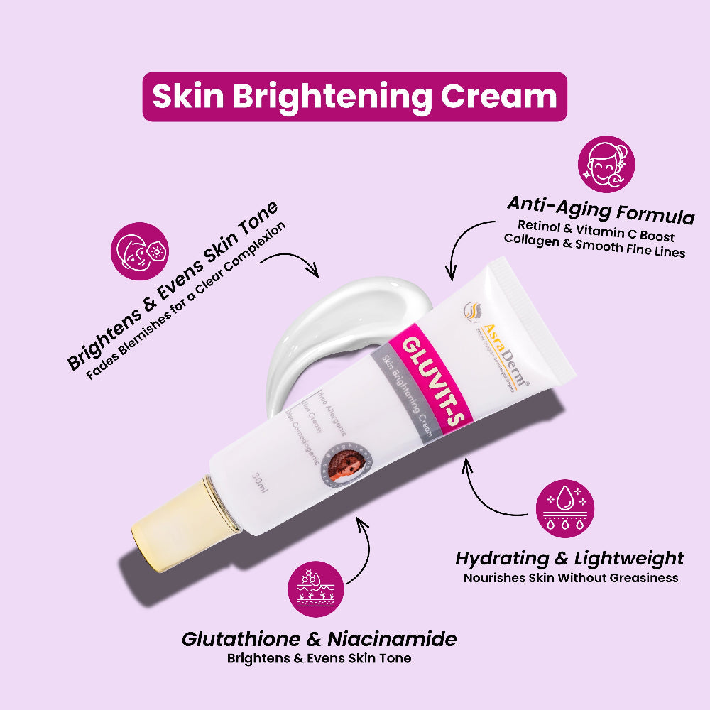 Gluvit-S Glutathione Brightening Cream - 30g Glow Beauty Gluvit-S Glutathione Brightening Cream - 30g Glow Beauty