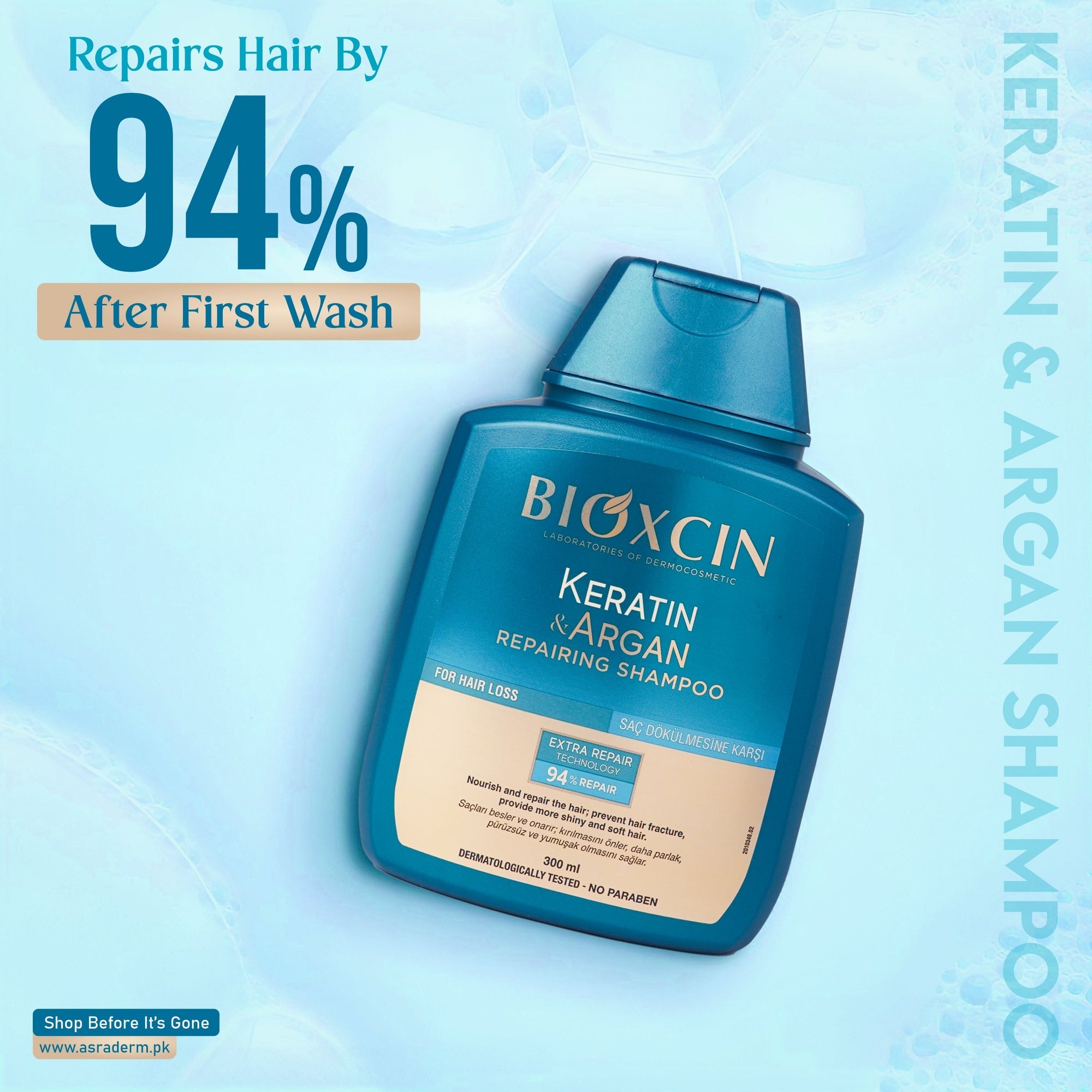 Buy  Bioxcin Keratin & Argan Repairing Shampoo - 300ml - at Best Price Online in Pakistan