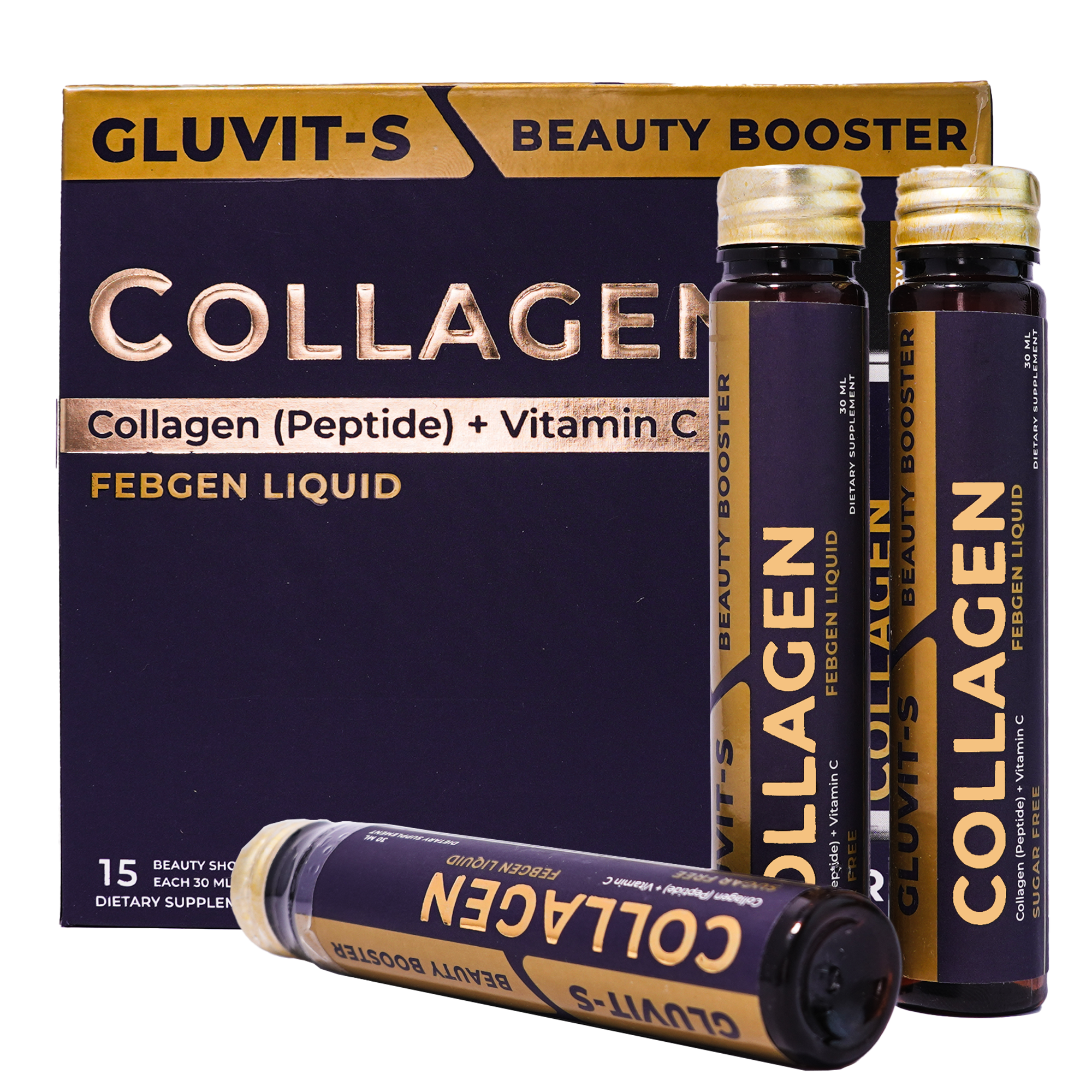 Buy  Gluvit-S Collagen Febgen LIQUID - Full Pack (15 x 30ml) at Best Price Online in Pakistan