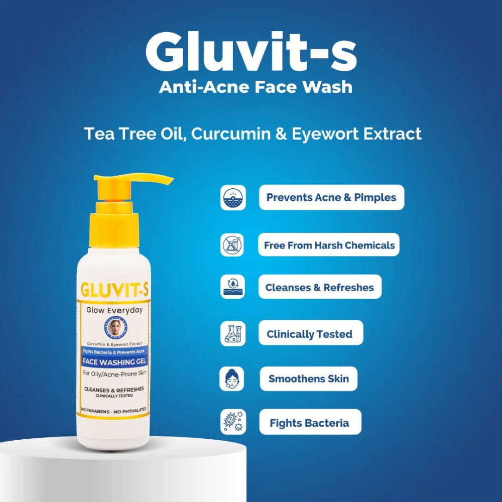 Buy  Gluvit-S Anti Acne Face Wash Gel - 100ml - at Best Price Online in Pakistan
