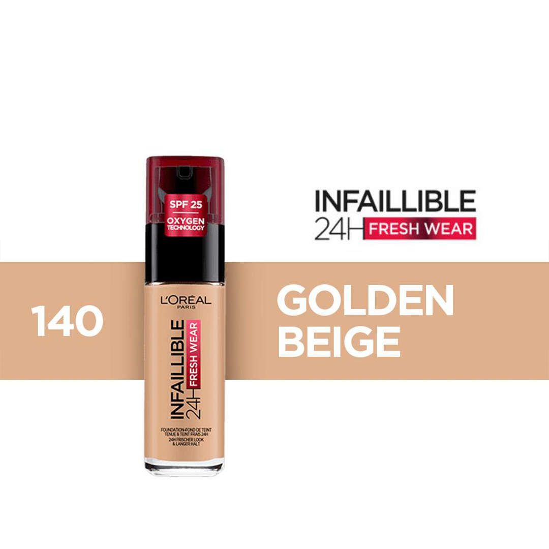 Buy  LOreal Paris Infallible 24H Fresh Wear Liquid Foundation   140 Golden Beige - at Best Price Online in Pakistan