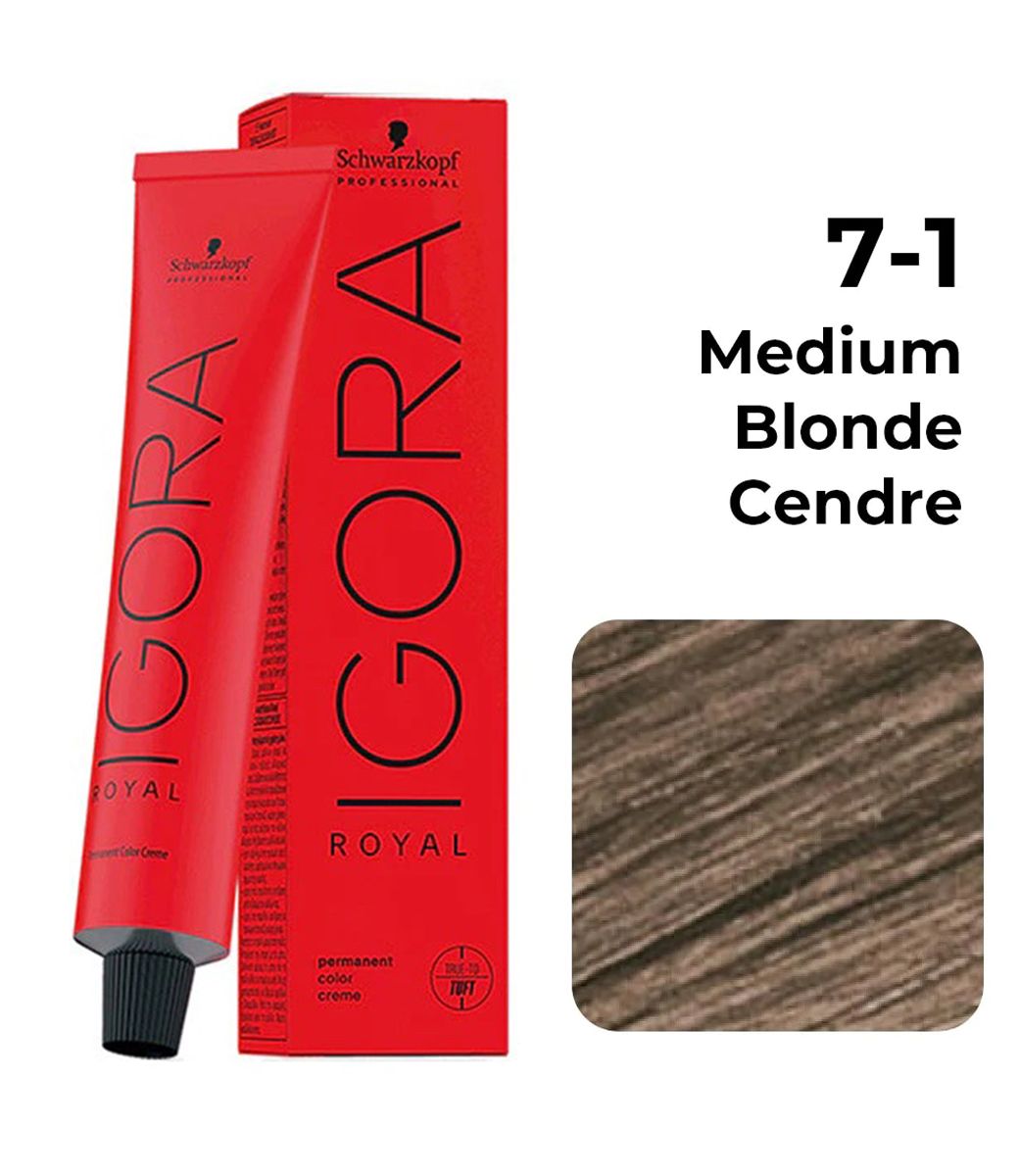 Buy  Igora Royal Hair Creme (7-1 Medium Blonde Cendre) (60 ml) - at Best Price Online in Pakistan