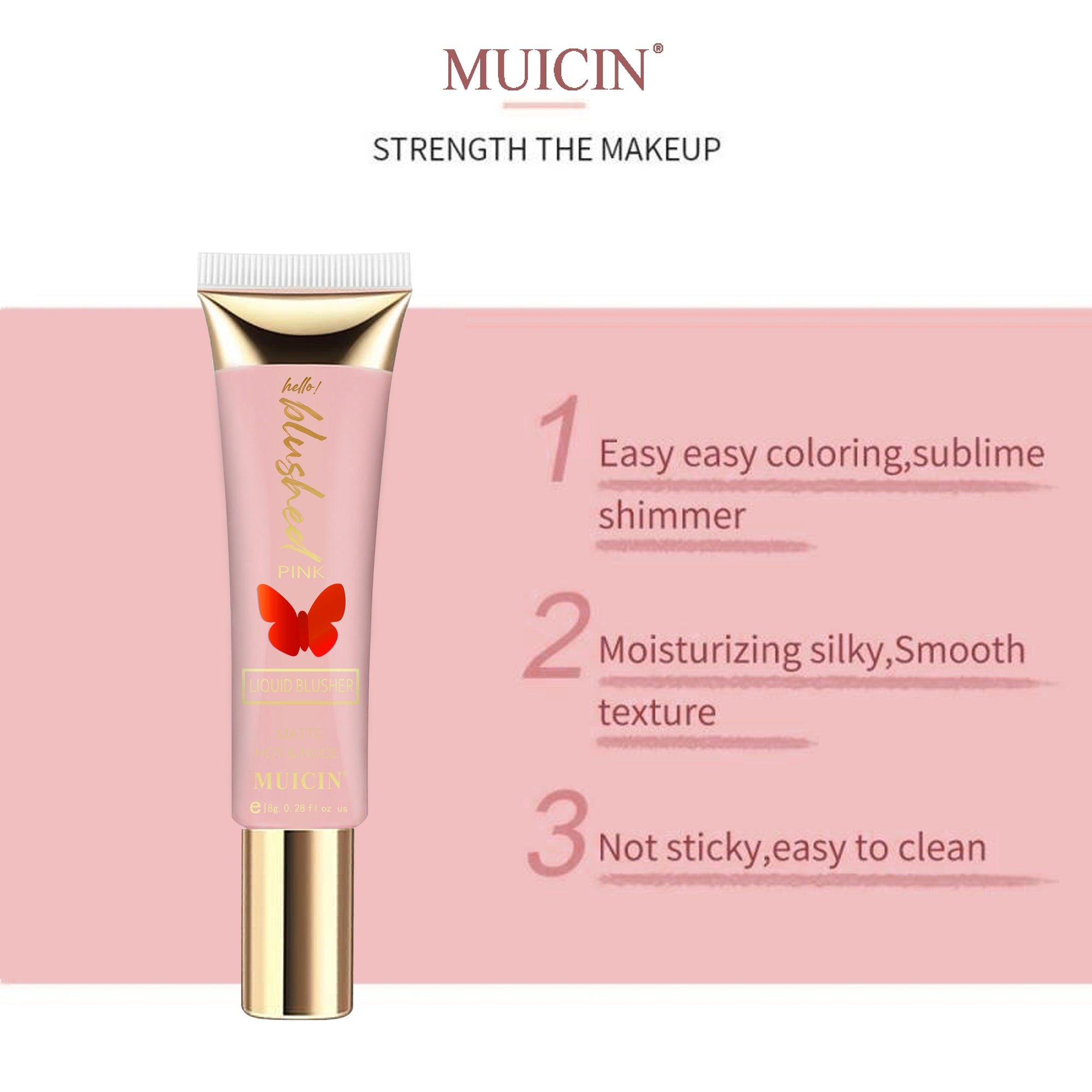 Buy  MUICIN - Butterfly Pink Blusher Tube - 8g - at Best Price Online in Pakistan