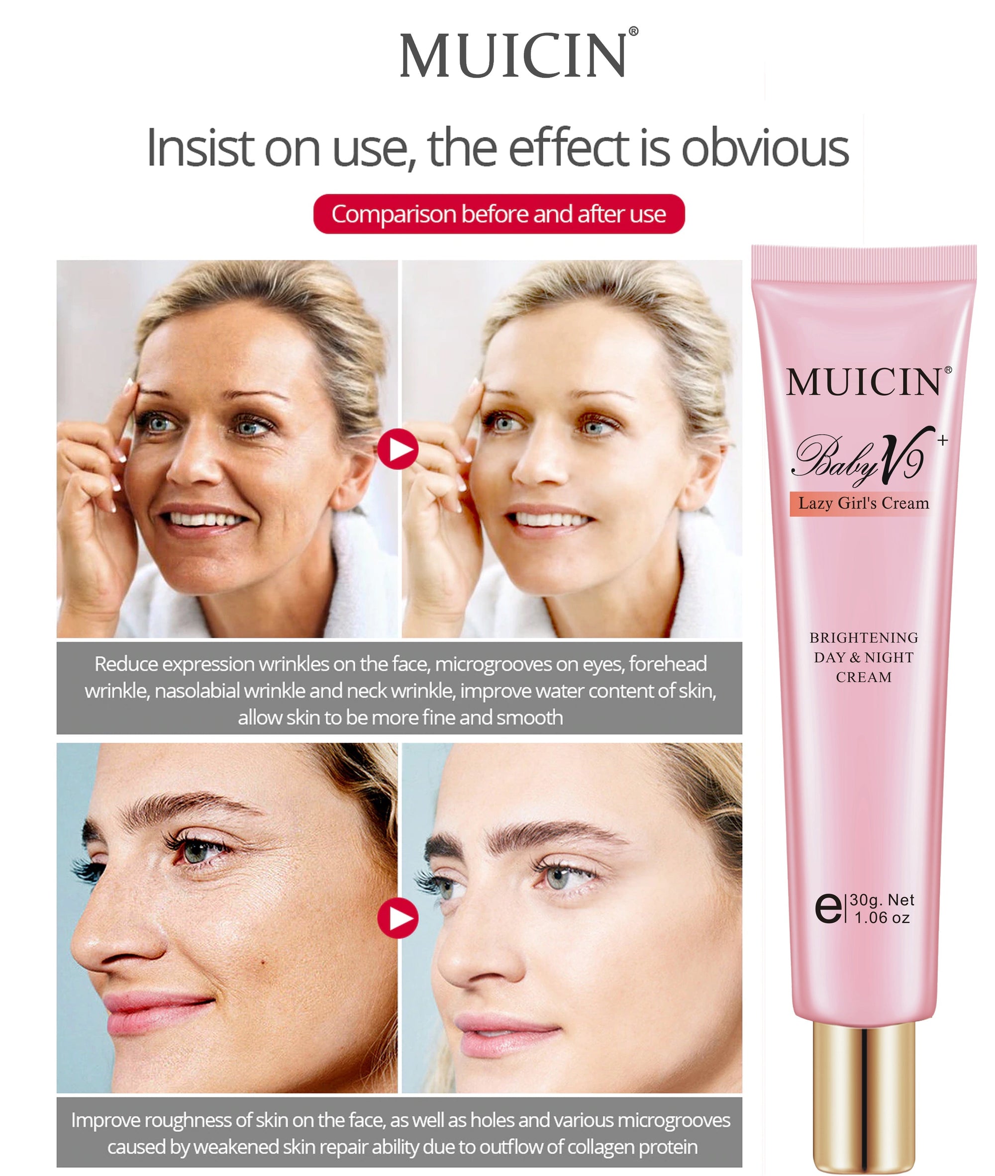 Buy  MUICIN - V9+ Lazy Girl Day & Night Skin Polish Cream Tube - 30g - at Best Price Online in Pakistan