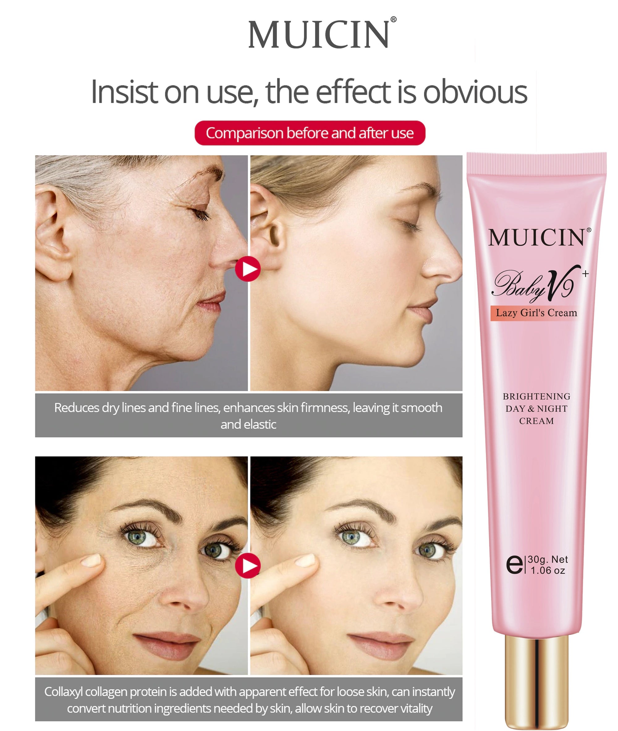 Buy  MUICIN - V9+ Lazy Girl Day & Night Skin Polish Cream Tube - 30g - at Best Price Online in Pakistan