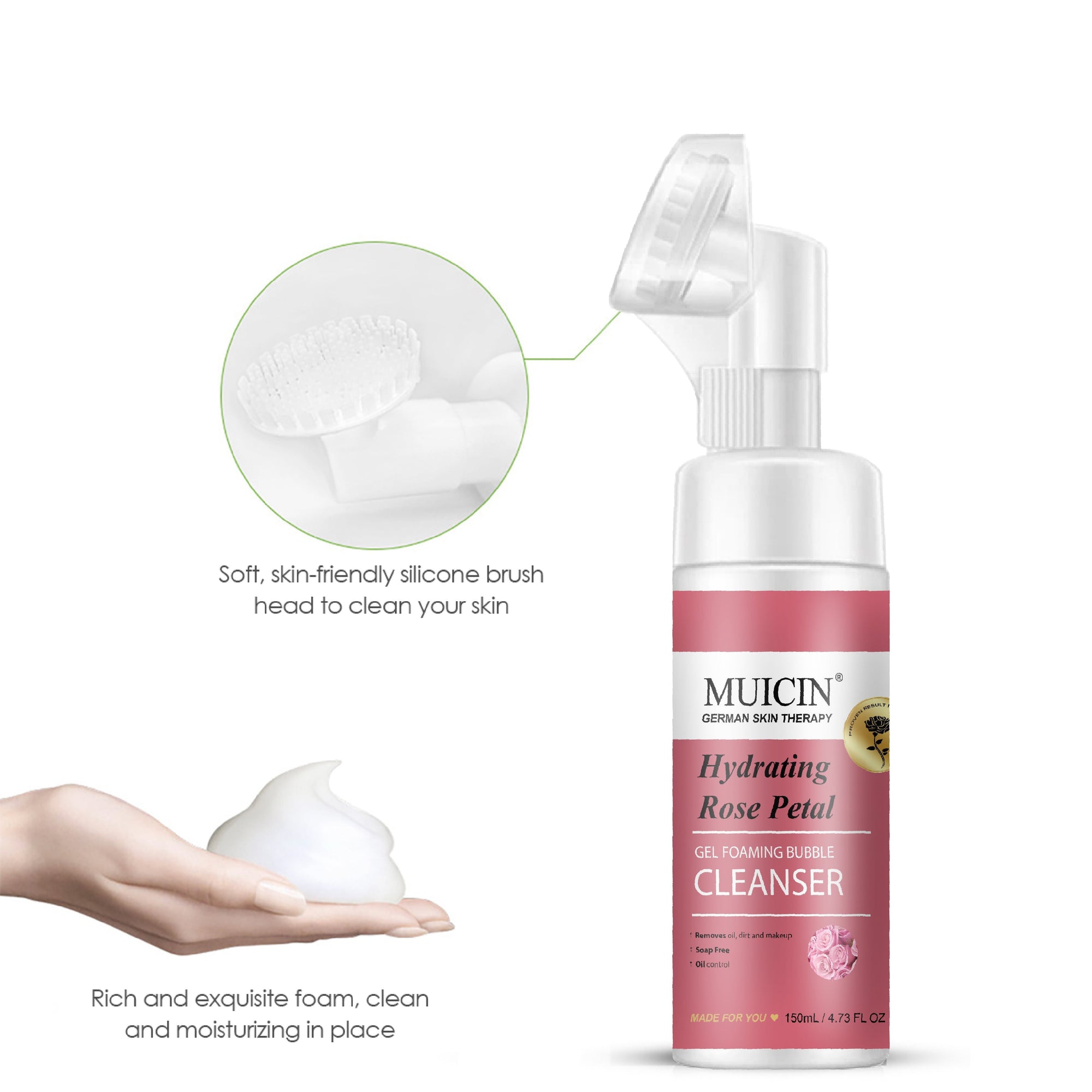 Buy  MUICIN - Rose Petal Gel Foaming Bubble Cleanser - 150ml - at Best Price Online in Pakistan