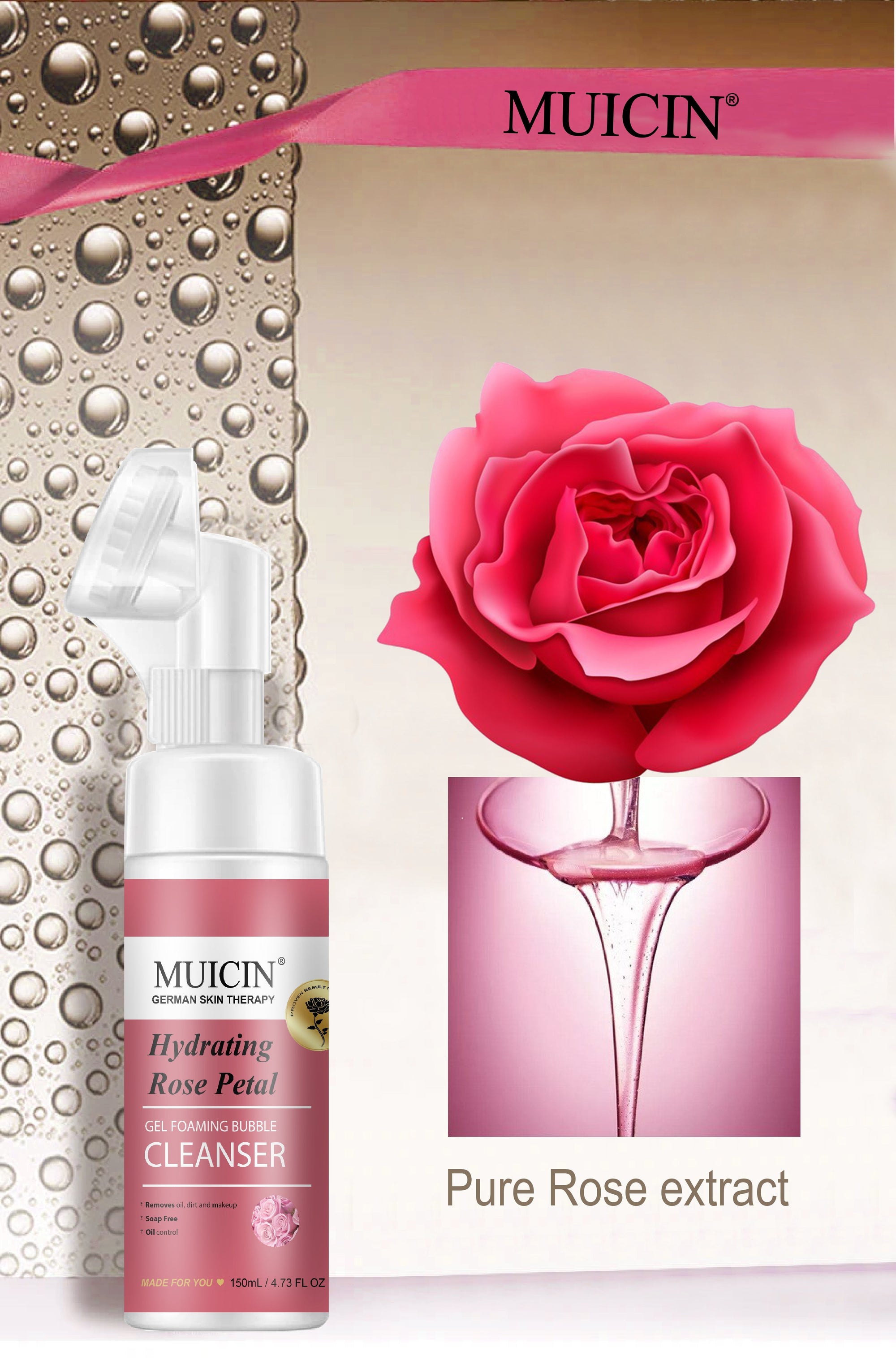 Buy  MUICIN - Rose Petal Gel Foaming Bubble Cleanser - 150ml - at Best Price Online in Pakistan