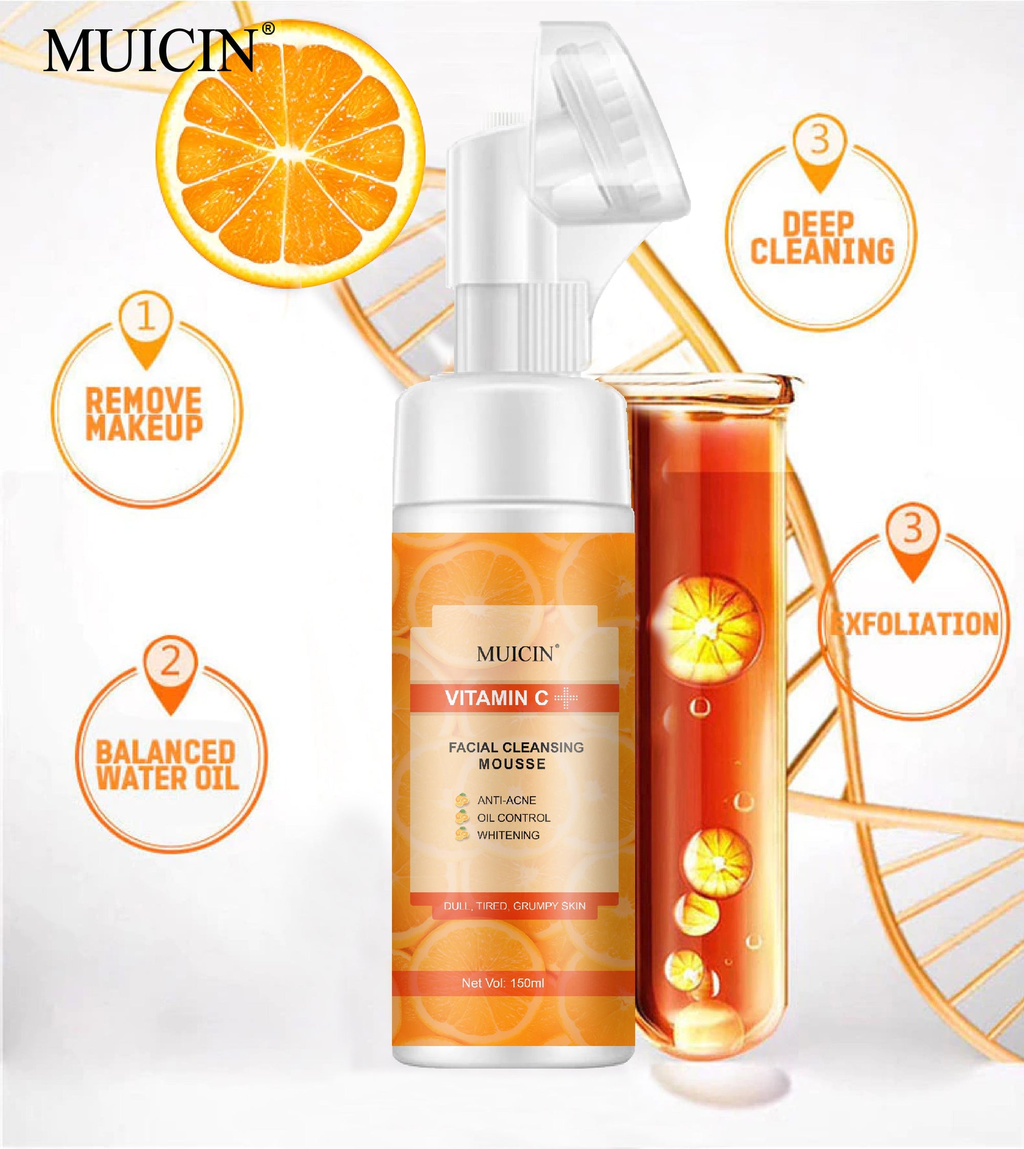 Buy  MUICIN - Vitamin C Bubble Foaming Facial Cleanser - 150ml - at Best Price Online in Pakistan