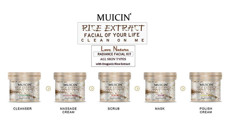 Buy  MUICIN - Rice Extract Radiant Facial Kit - 5 Steps - at Best Price Online in Pakistan