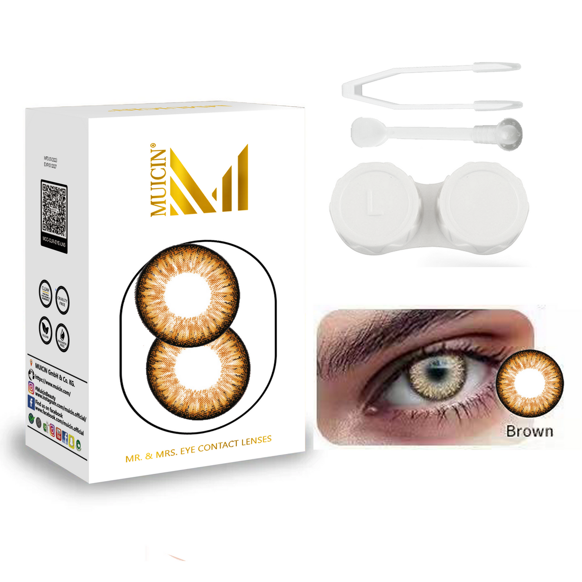 Buy  MUICIN - Mr &amp; mrs party wear colored eye contacts - vibrant eye transformation - Brown at Best Price Online in Pakistan