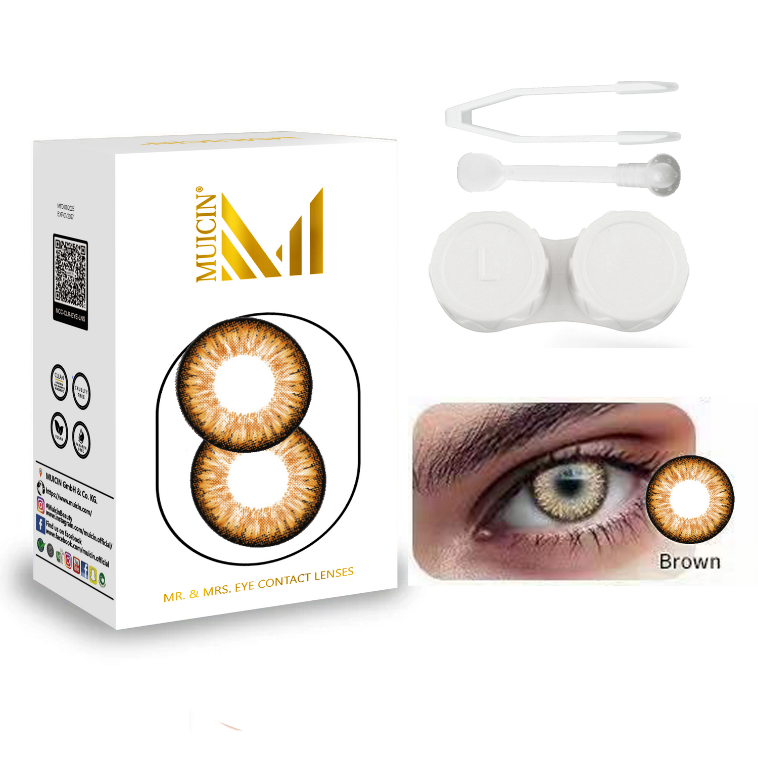 Buy  MUICIN - Mr & mrs party wear colored eye contacts - vibrant eye transformation - Brown at Best Price Online in Pakistan