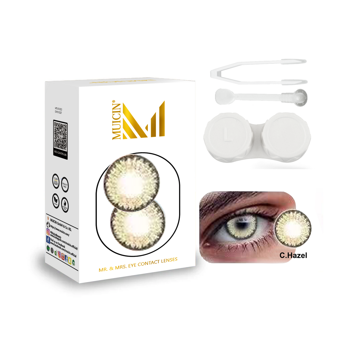 Buy  MUICIN - Mr & mrs party wear colored eye contacts - vibrant eye transformation - C. Hazel at Best Price Online in Pakistan