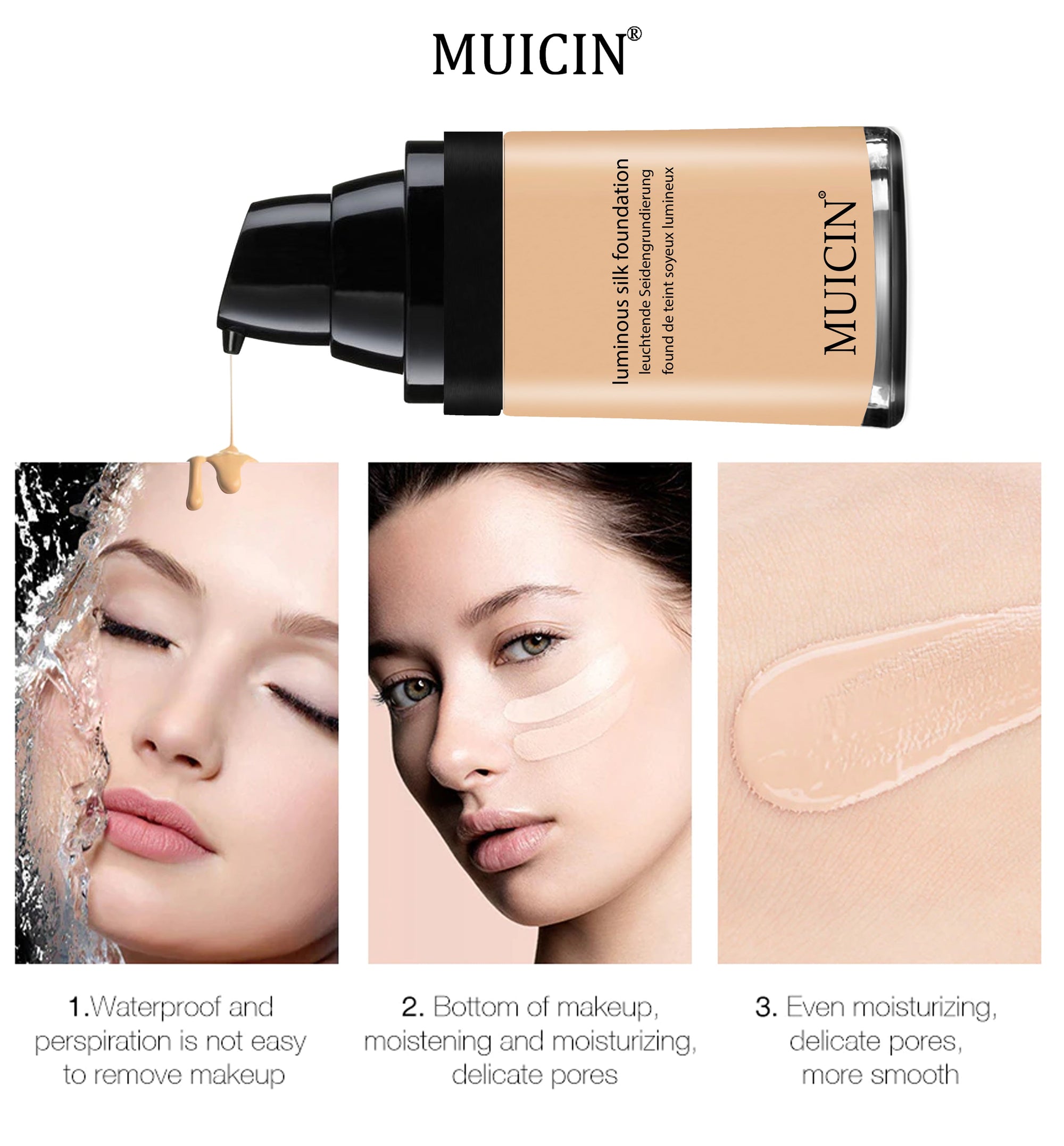 Buy  MUICIN - Luminous Silk Foundation - 40ml - at Best Price Online in Pakistan