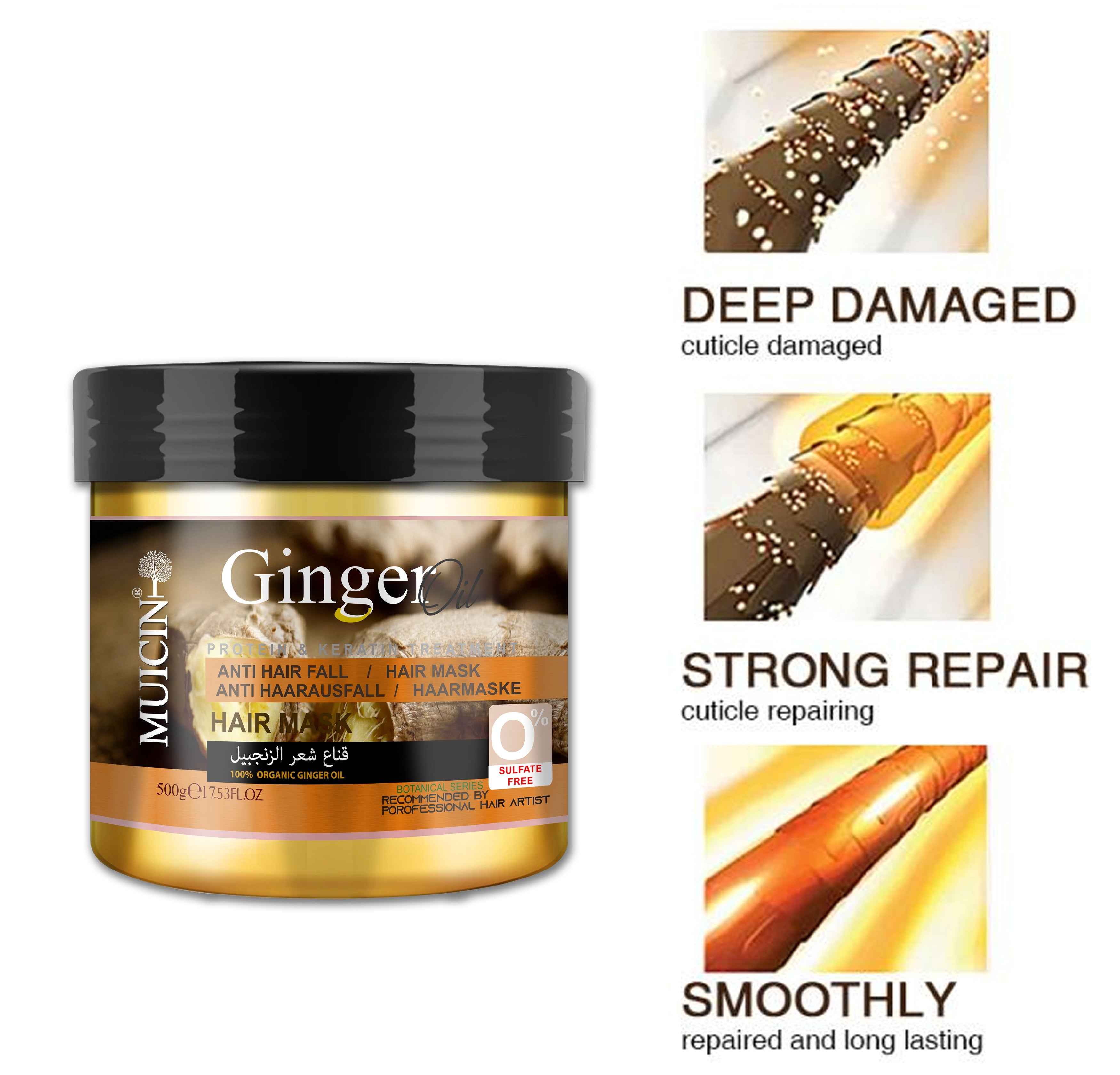 Buy  MUICIN - Ginger Hair Mask Anti Hair Fall - 500ml - at Best Price Online in Pakistan