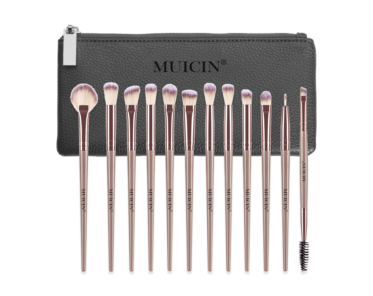 Buy  MUICIN - 12 Pieces Complete Vegan Eyebrush Set With Pouch - at Best Price Online in Pakistan