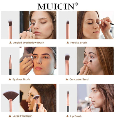 Buy  MUICIN - 12 Pieces Rose Gold & Black Complete Eye Brushes Set - at Best Price Online in Pakistan