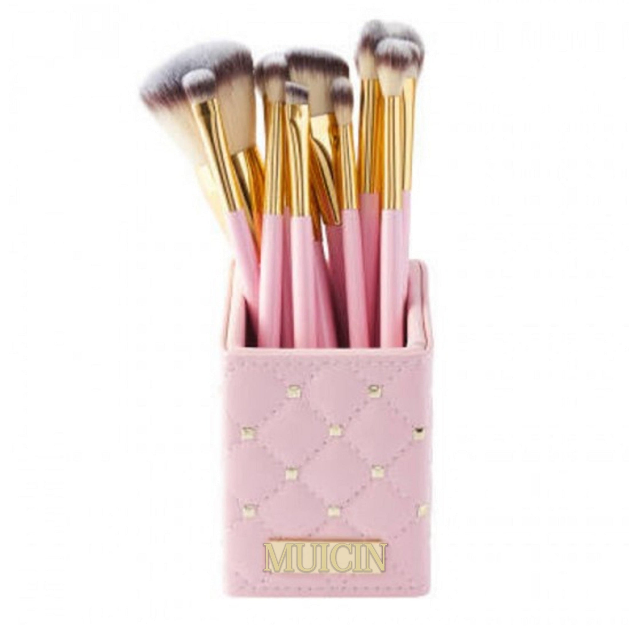 Buy  MUICIN - Natural Hair 12 Pieces Pink Studded Makeup Brushes Set - at Best Price Online in Pakistan