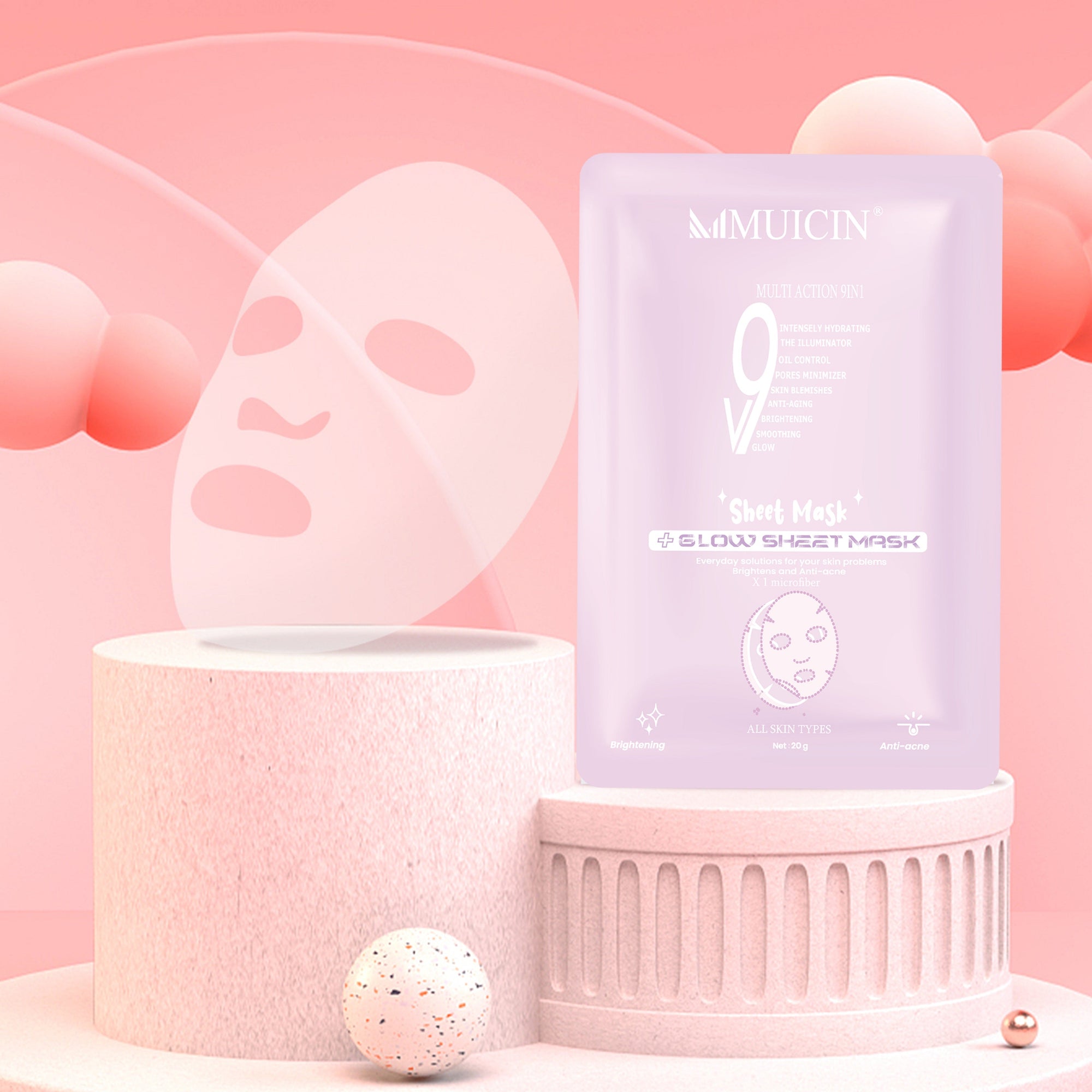 Buy  MUICIN - V9+ Facial Glow Hydrating Sheet Mask - at Best Price Online in Pakistan