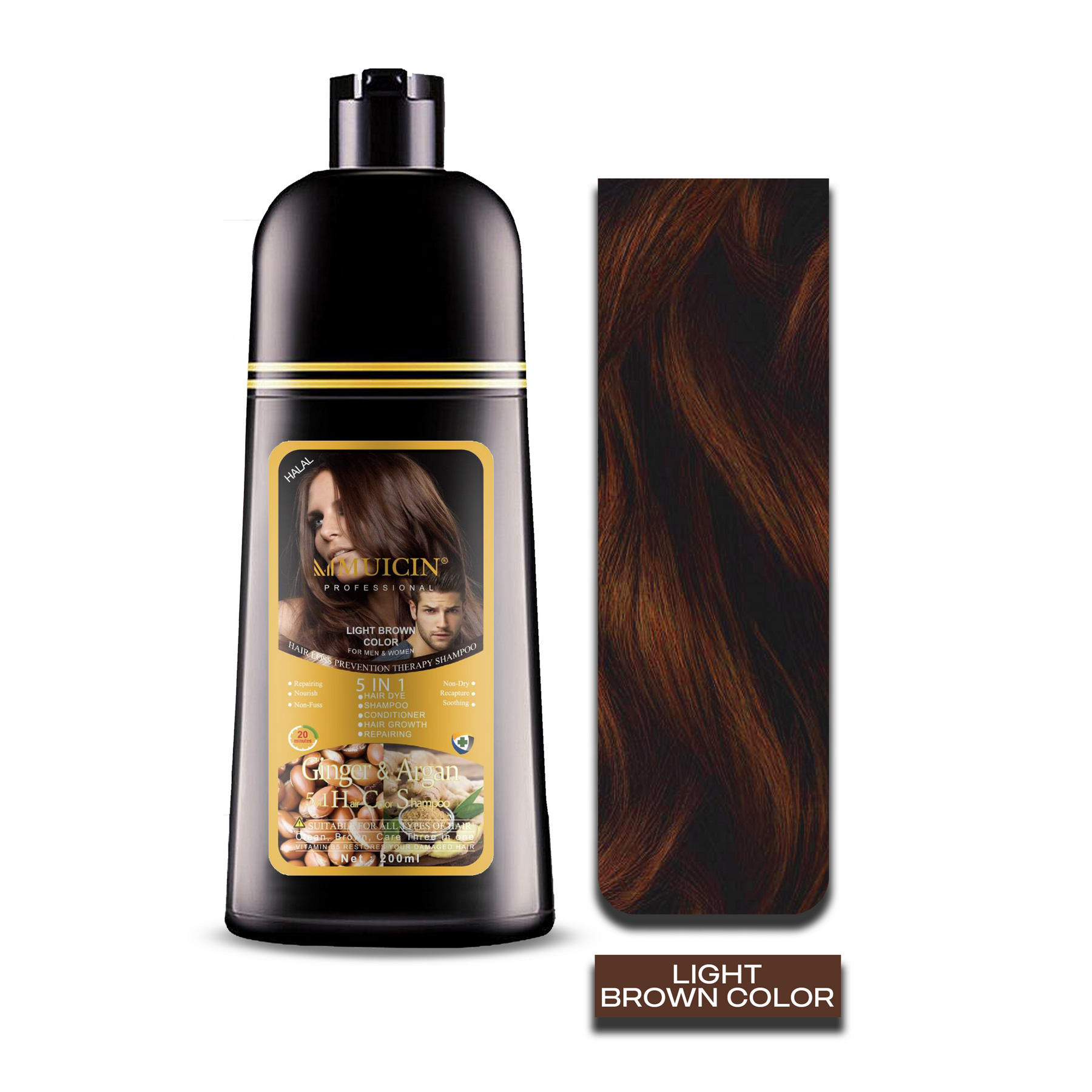 Buy  MUICIN - 5 in 1 Hair Color Shampoo With Ginger & Argan Oil - at Best Price Online in Pakistan