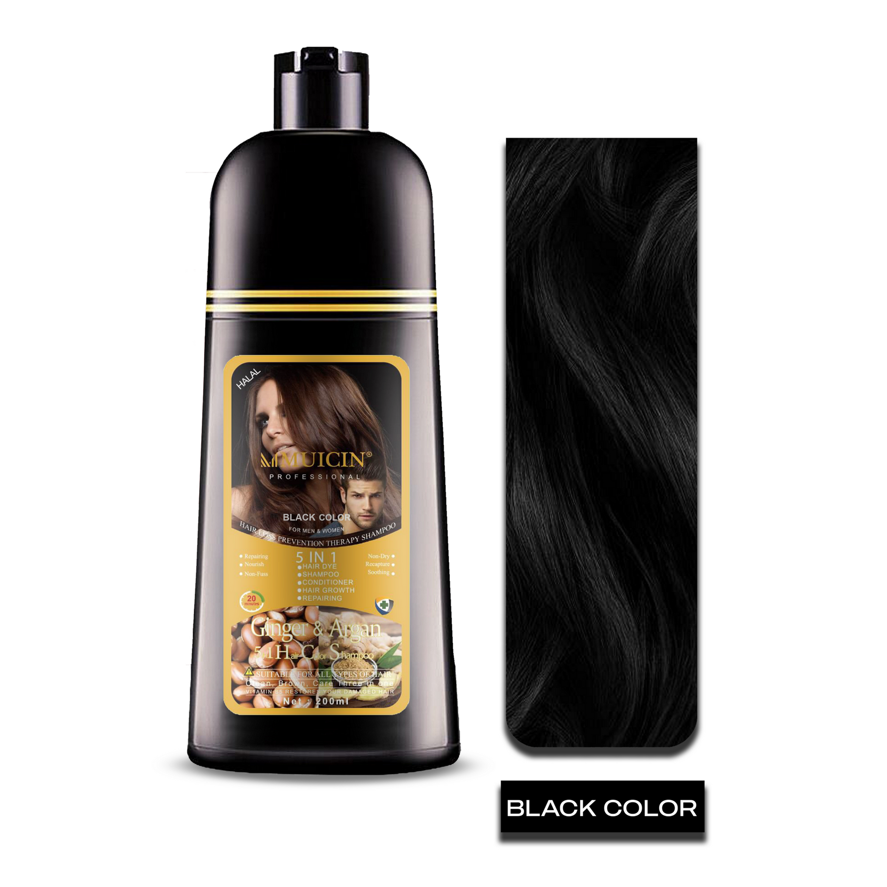 Buy  MUICIN - 5 in 1 Hair Color Shampoo With Ginger & Argan Oil - at Best Price Online in Pakistan