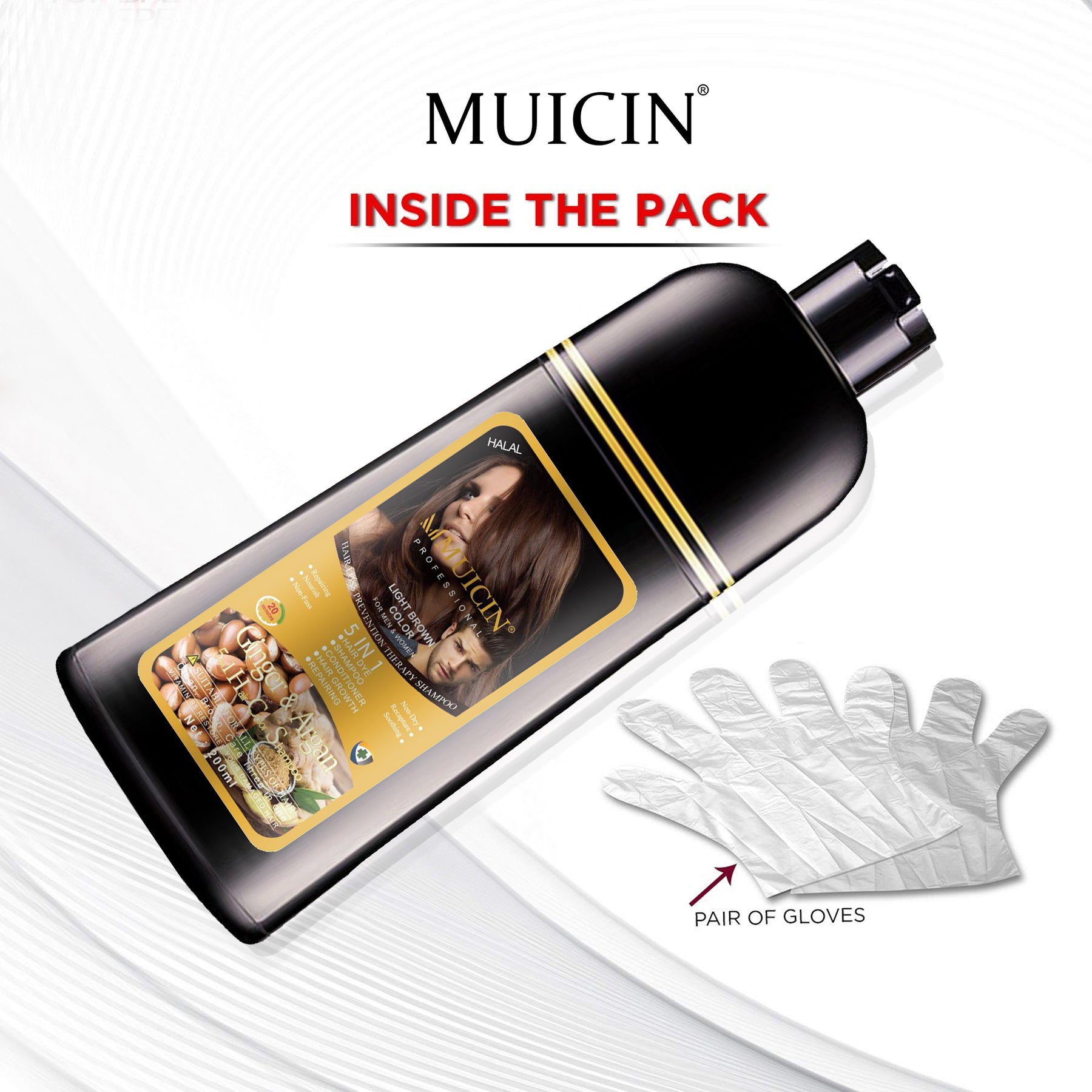 Buy  MUICIN - 5 in 1 Hair Color Shampoo With Ginger & Argan Oil - at Best Price Online in Pakistan