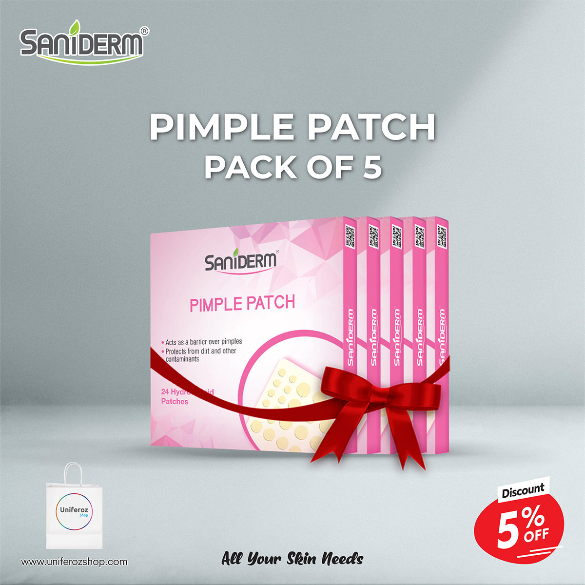 Buy  Saniderm Pimple Patch | Pack of 5 Hydrocolloid Acne Patches - at Best Price Online in Pakistan