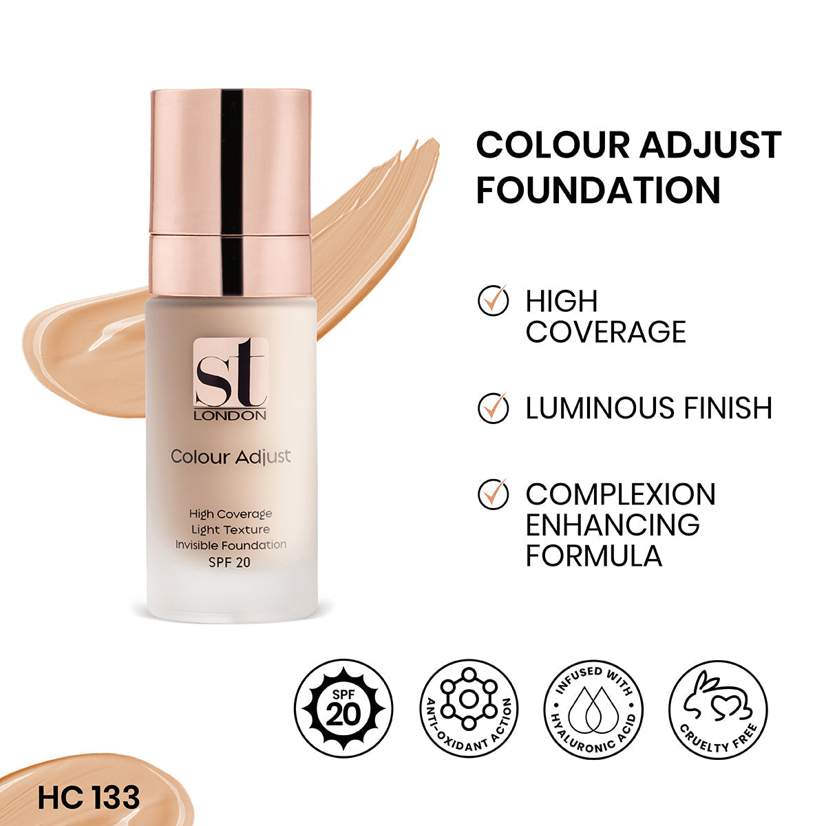 Buy  ST London Color Adjust High Coverage Foundation - Hc 133 at Best Price Online in Pakistan