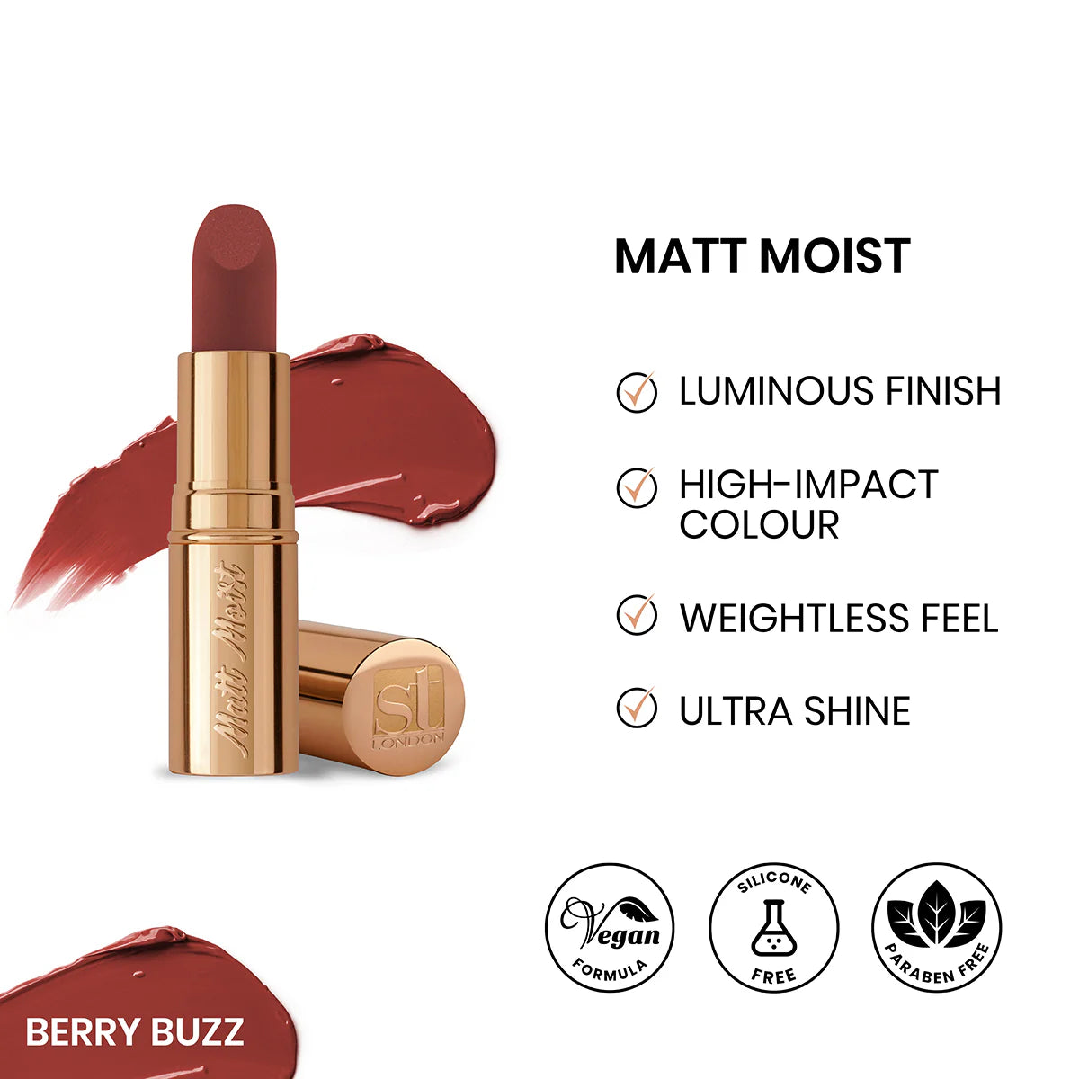 Buy  ST London - Matt Moist Long-Lasting Lipstick - Berry Buzz at Best Price Online in Pakistan