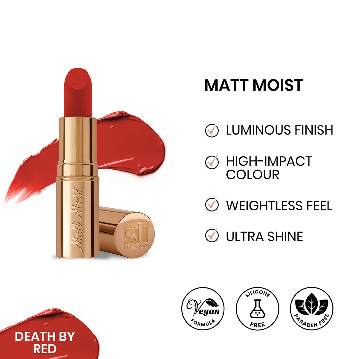 Buy  ST London - Matt Moist Long-Lasting Lipstick - Death By Red at Best Price Online in Pakistan