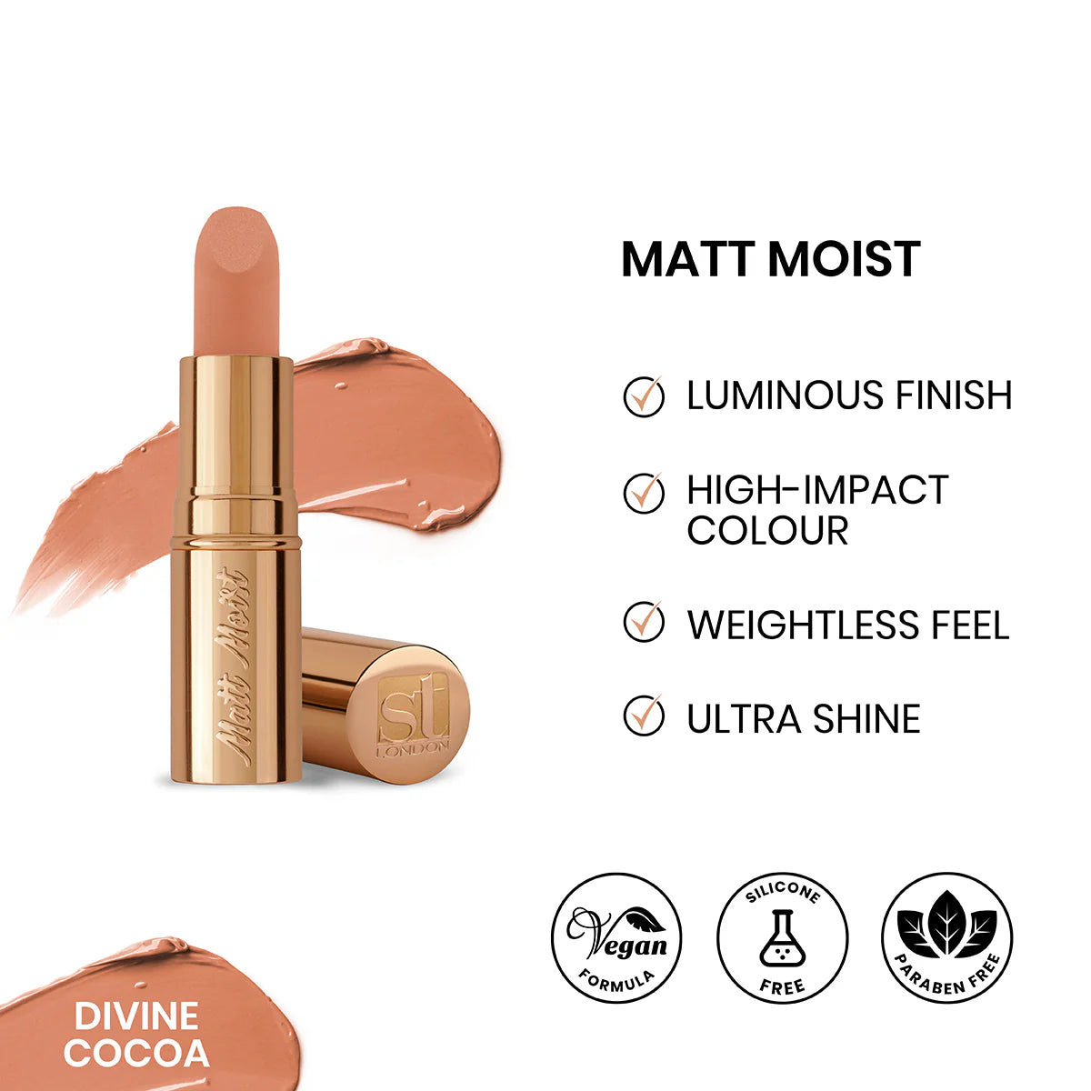 Buy  ST London - Matt Moist Long-Lasting Lipstick - Divine Cocoa at Best Price Online in Pakistan