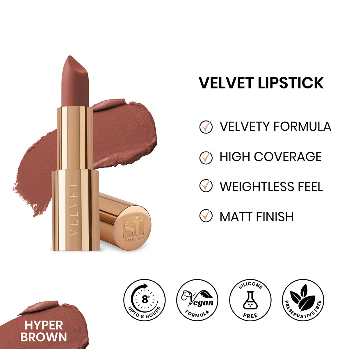 Buy  ST London - Velvet Ultra Matt Lipstick - Hyper Brown at Best Price Online in Pakistan