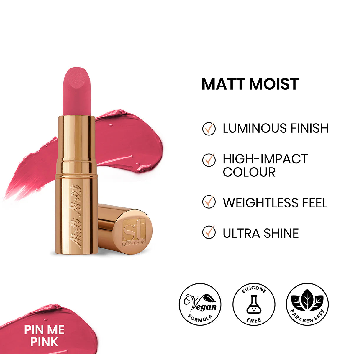 Buy  ST London - Matt Moist Long-Lasting Lipstick - Pin Me Pink at Best Price Online in Pakistan