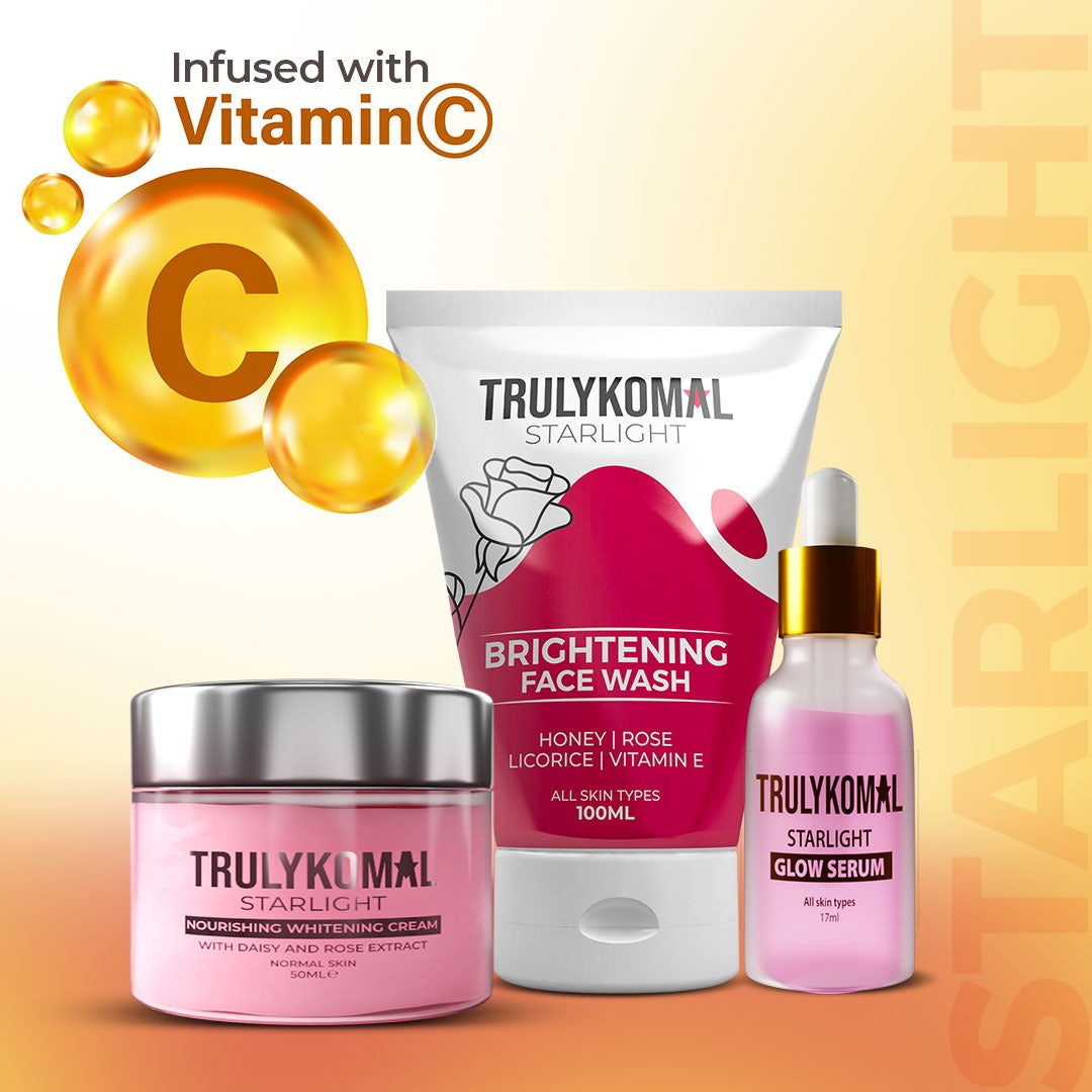 Buy  TrulyKomal Starlight Glow Kit (Face wash, Vitamin C Serum &amp; Whitening Cream) - at Best Price Online in Pakistan