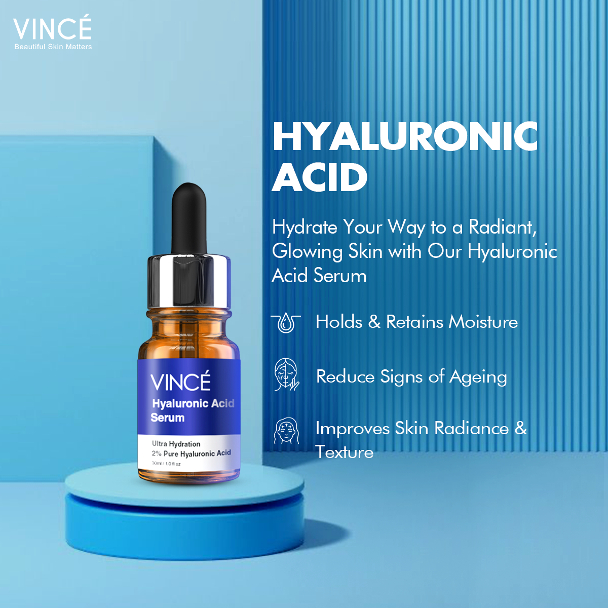 Buy  Vince Hyaluronic Acid Serum - 30ml - at Best Price Online in Pakistan