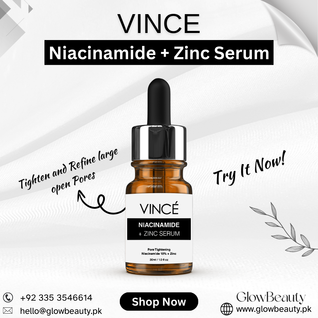 Buy  Vince Niacinamide + Zinc Serum (Tighten and Refine large open Pores) - 30ml - at Best Price Online in Pakistan
